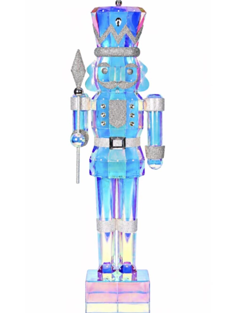 6 Ft Prismatic Nutcracker Toy Soldier Iridescent Christmas Yard Sculpture Decor